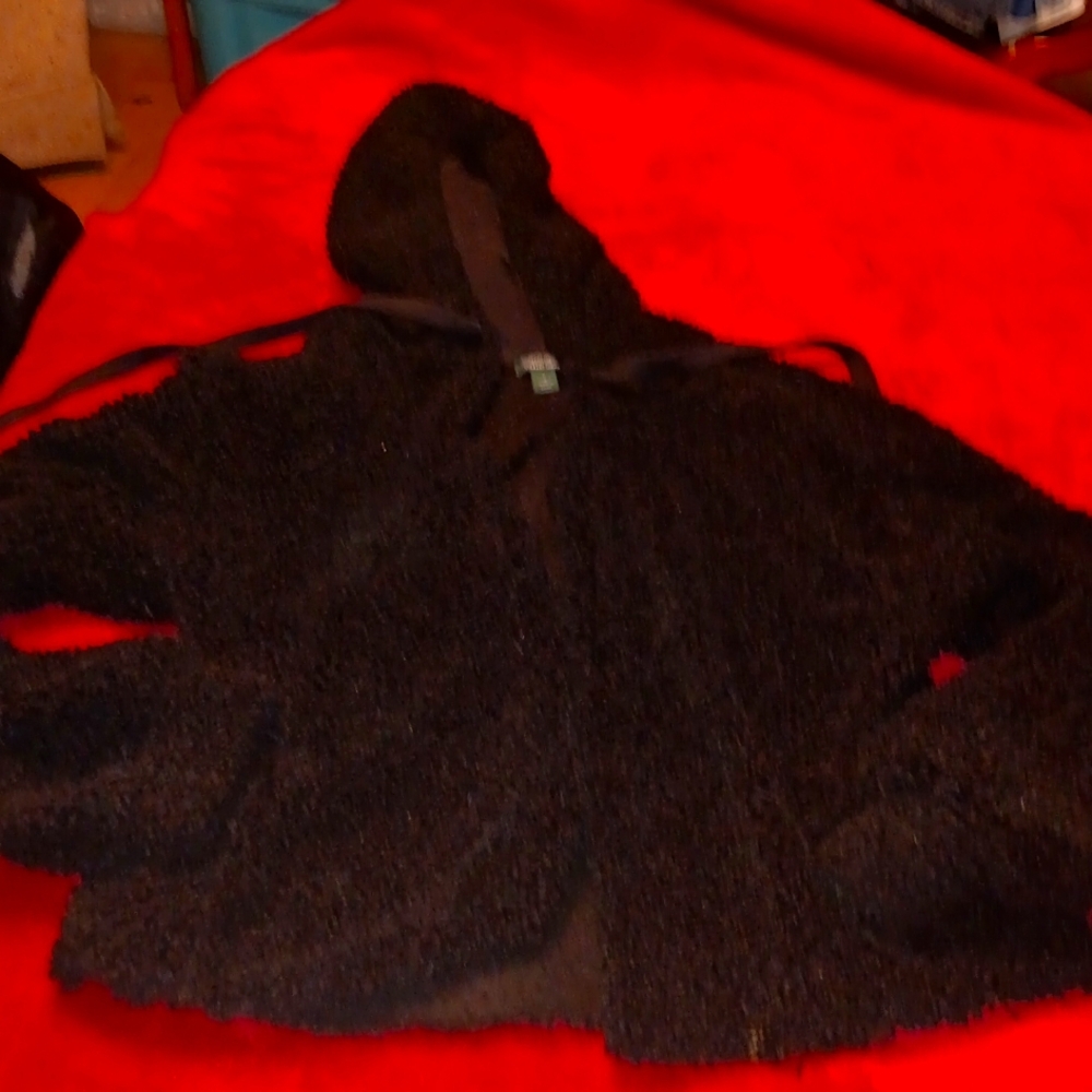 Wild fable, black, extra fuzzy, long sleeve hooded sweater.
